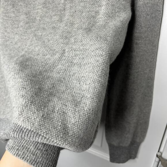 Vtg y2k J. Crew Women's Sweater Large Gray Rhinestone Cashmere Wool Preppy Glam - Picture 6 of 7